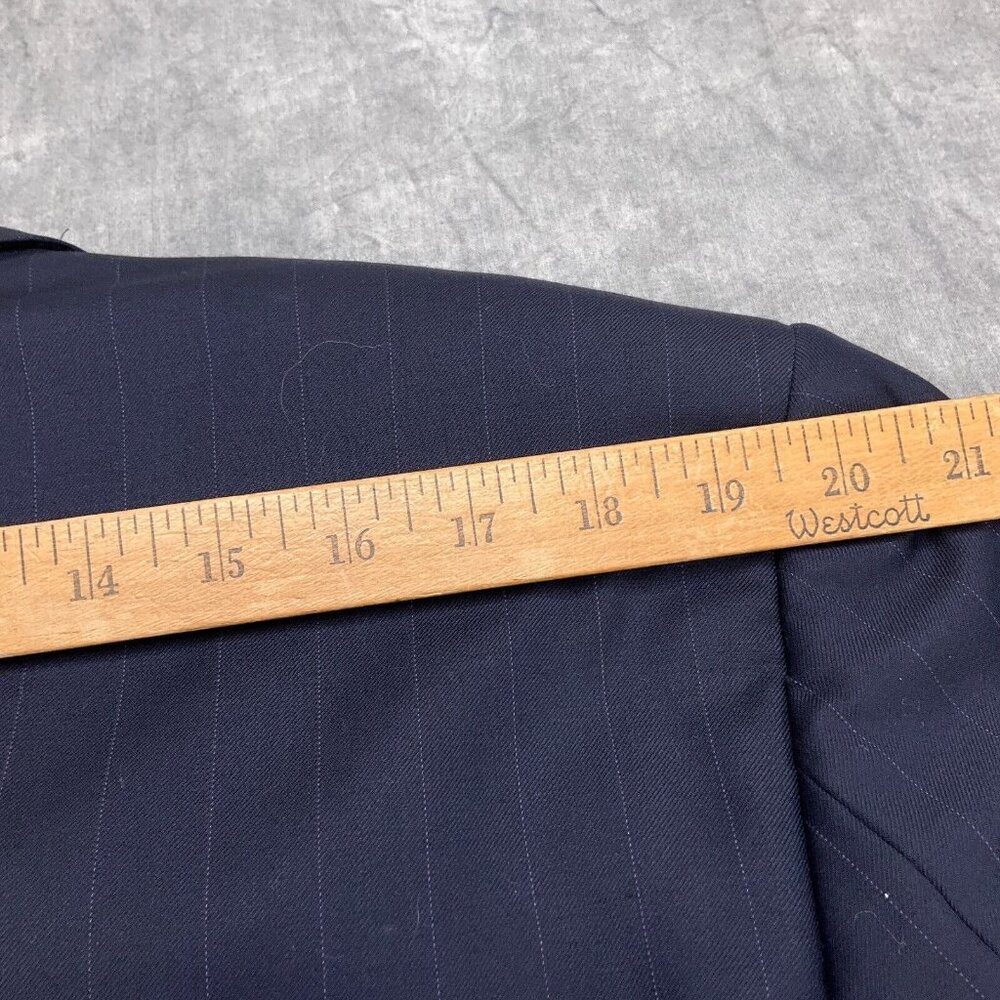 Coreliani Blazer Men 44 Blue Pinstripe Super 120s Merino Wool Classic Jacket - Picture 7 of 16